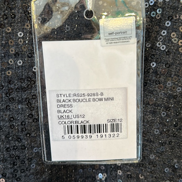 Self Portrait Sequin Black Dress with Bow Accents - Picture 4 of 7